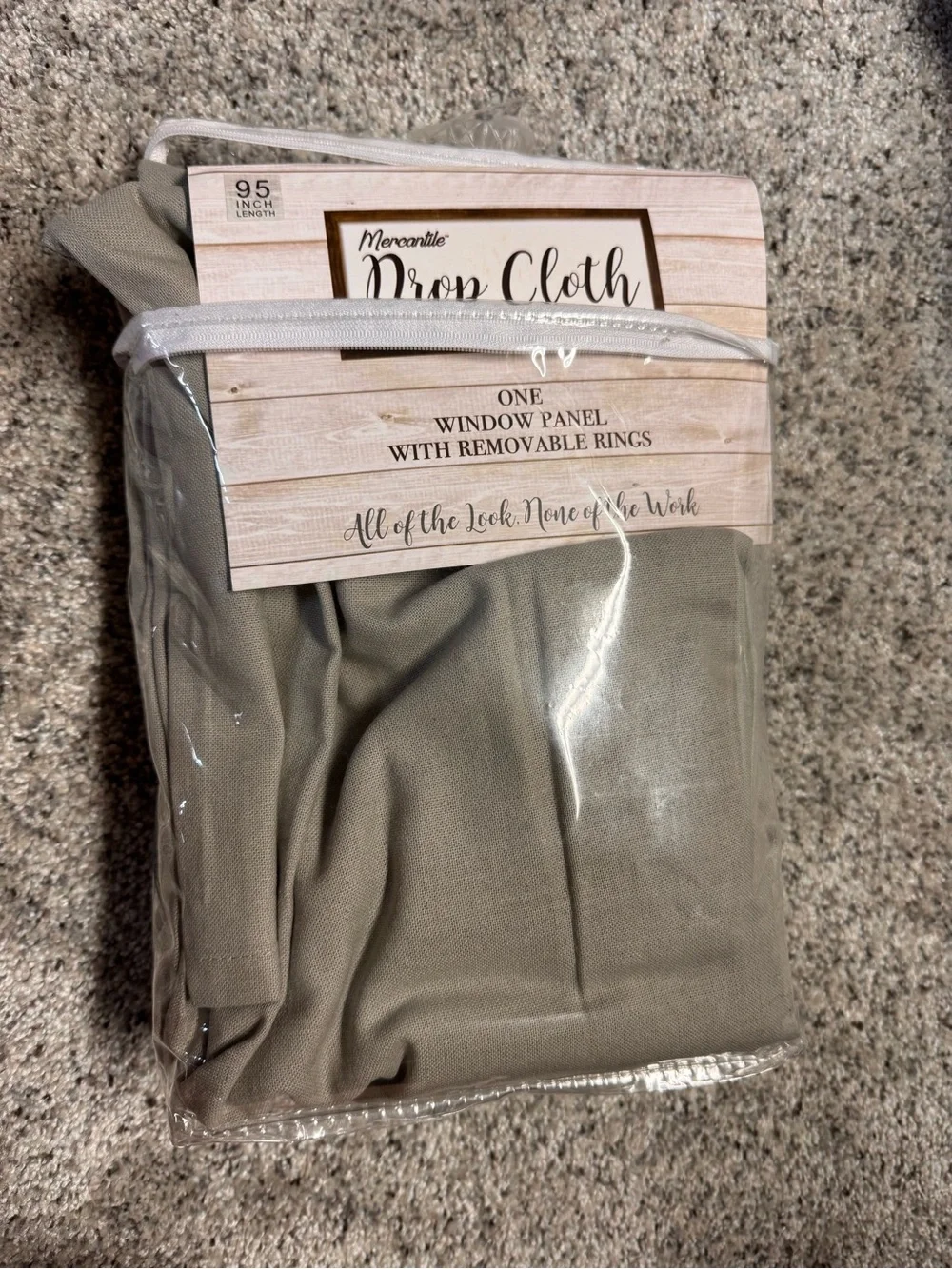 Mercantile Drop Cloth Gray Curtain Panel 50x95 light filtering cotton ONE